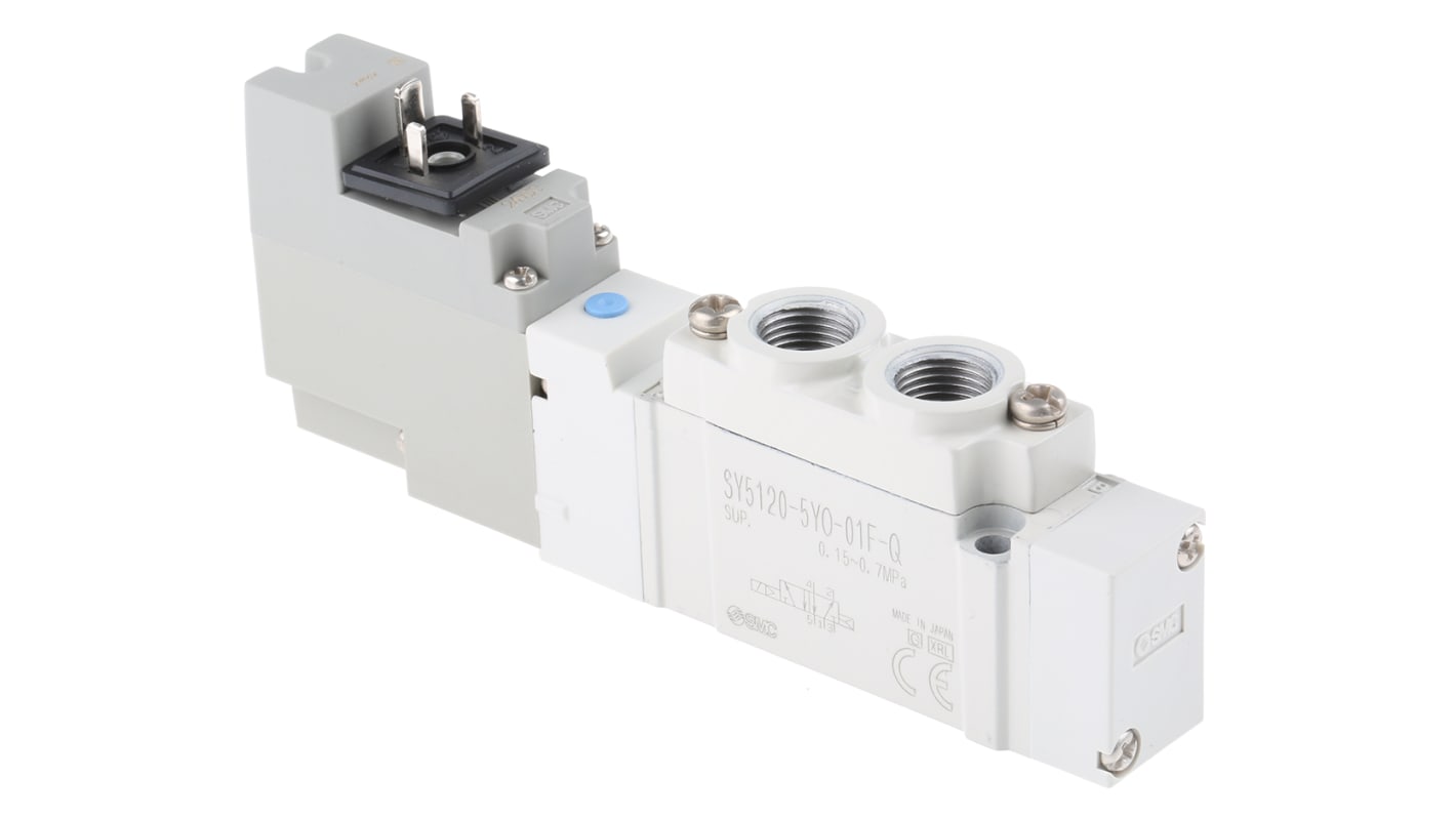 SY5120-5YO-01F-Q | SMC 5/2 Pneumatic Solenoid Valve - Solenoid/Pilot G ...