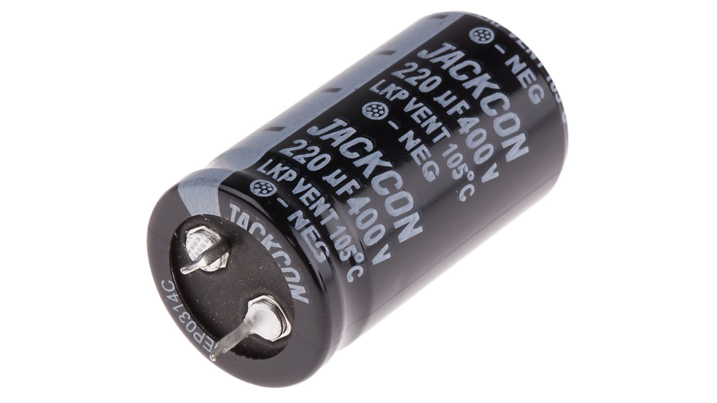 Condensador electrolítico RS PRO, 220μF, ±20%, 400V mont. pasante, 25 (Dia.) x 45mm, 10mm | RS