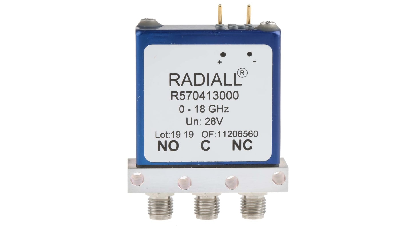 R570413000 Radiall PCB Mount High Frequency Relay, 28V Coil, 50Ω