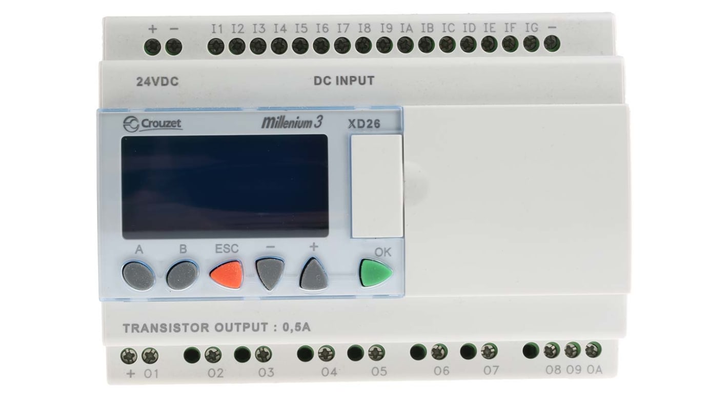 88974162 | Crouzet, Millenium 3, Logic Module - 16 Inputs, 10 Outputs ...