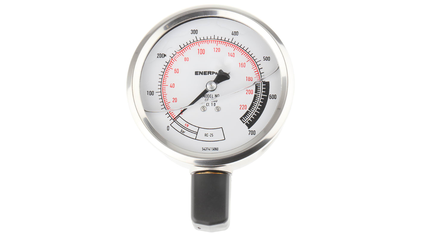 Enerpac Dial Pressure Gauge 700bar, GF20B, RS Calibration, 0bar min. RS