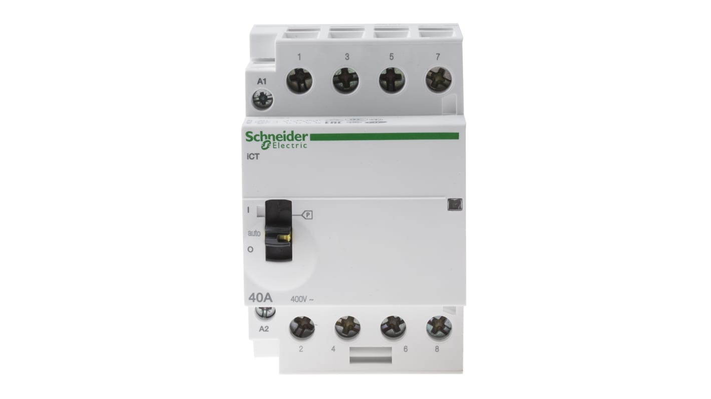 A9C21844 | Contactor Schneider Electric Acti 9 de 4 polos, 4 NA, 40 A, bobina V ac | RS