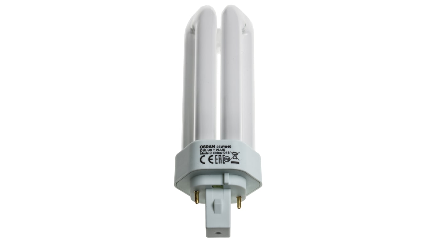 GX24d DULUX Triple Tube Shape CFL Bulb, 26 W, 4000K, Cool White Colour Tone
