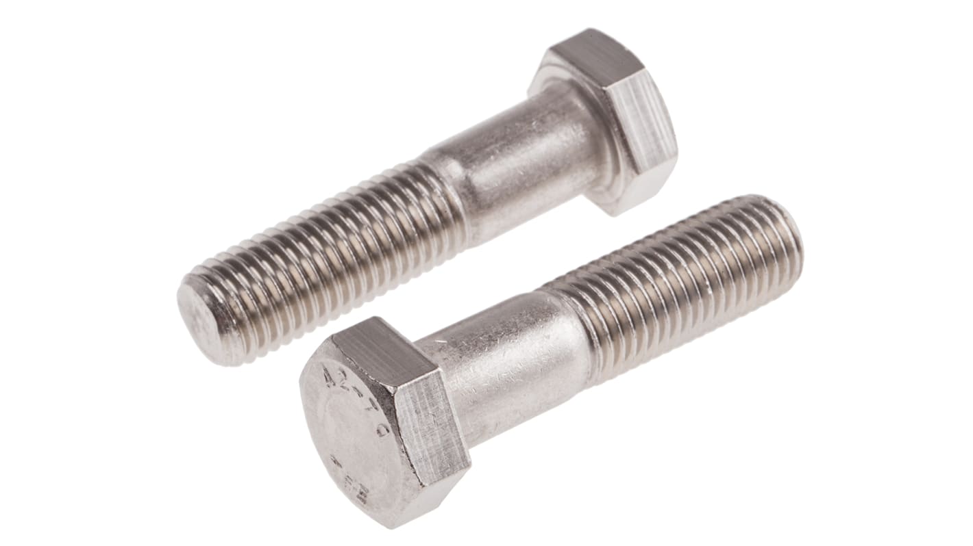 Plain Stainless Steel, Hex Bolt, M16 x 65mm RS