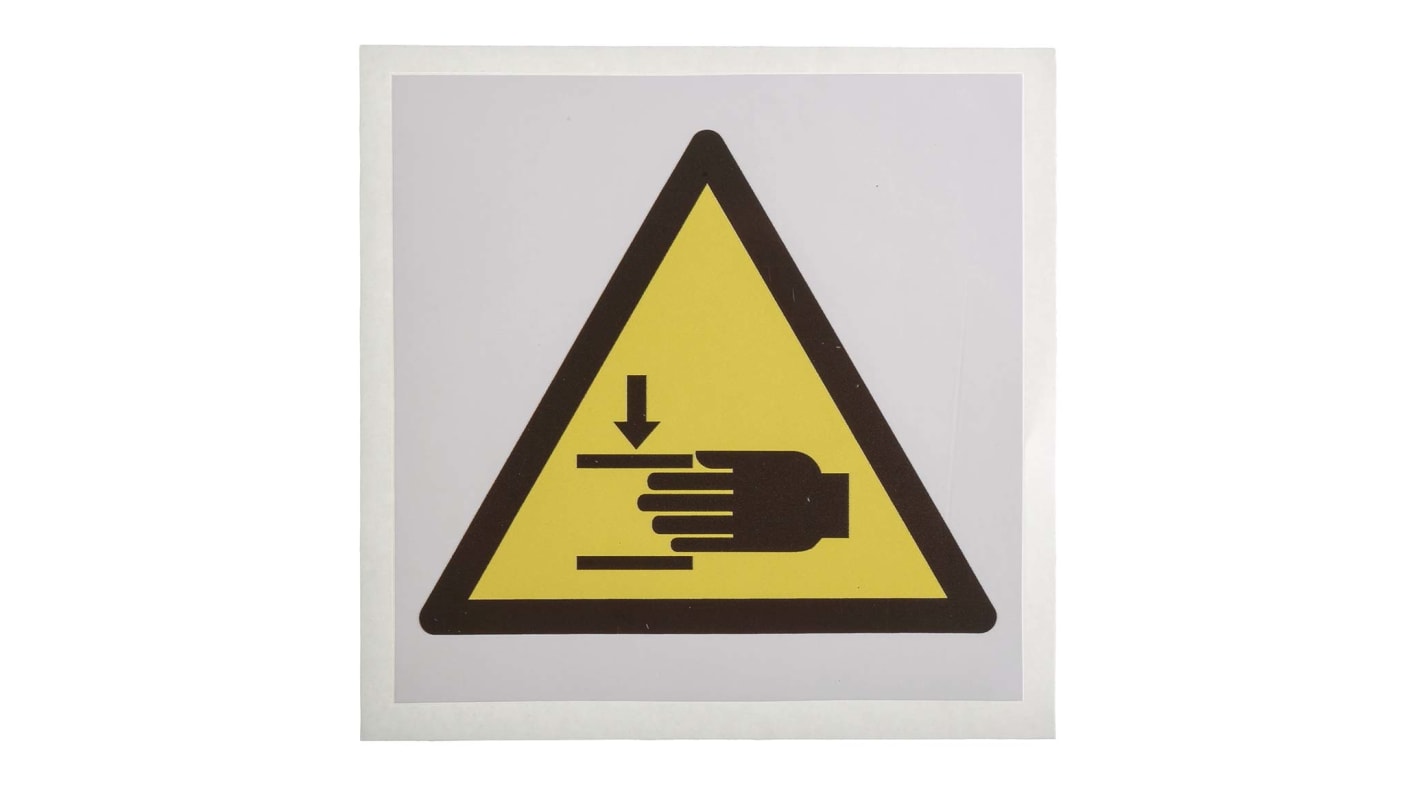 RS PRO Black/Yellow/White Vinyl Safety Labels, Symbol-Text ...