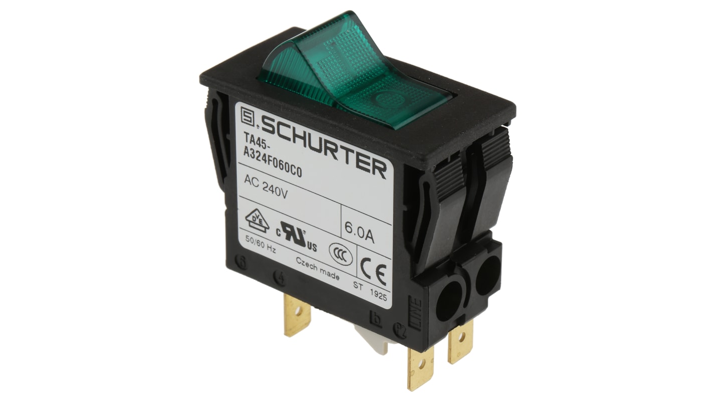 4430.0990 Schurter Panel Mount TA45 2 Pole Thermal Circuit Breaker
