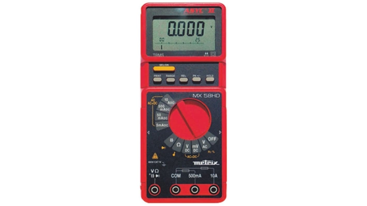 MX0058HDL | Metrix MX 58HDL Handheld Digital Multimeter, True RMS, 10A ...