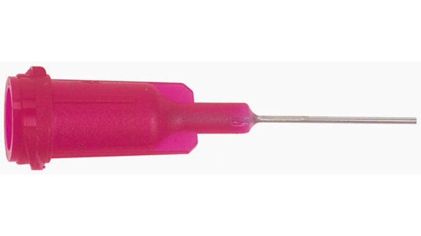 Red Straight Adhesive Dispenser Needle, 25 Gauge RS