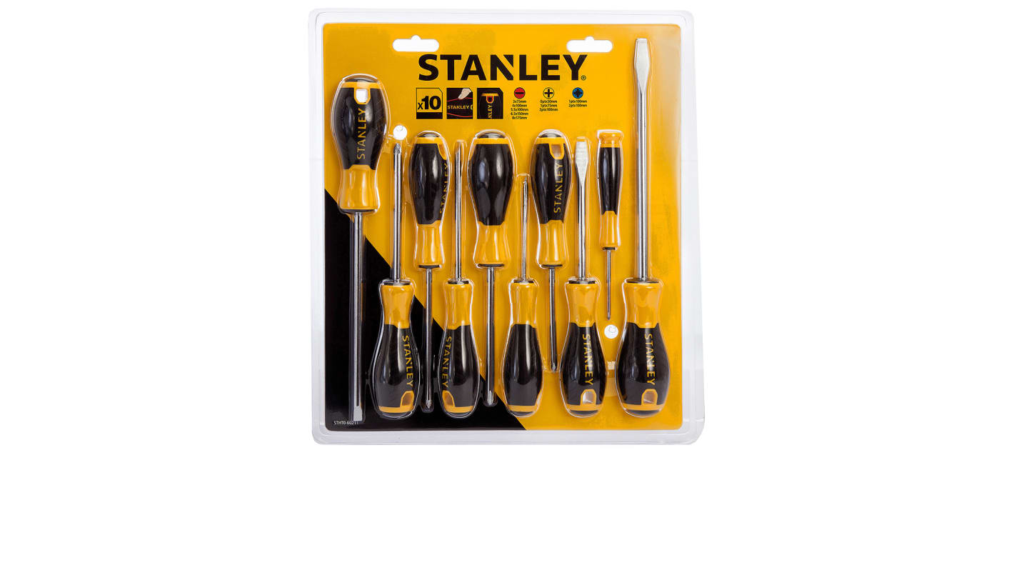 STHT0-60211 | Juego de destornilladores Stanley de 10 piezas, tipo de Phillips' Pozidriv' plano RS