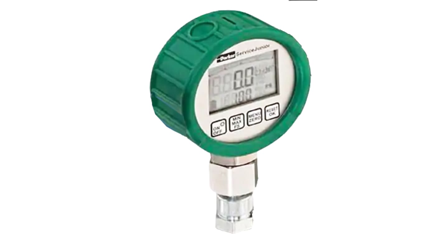 Parker 1/4 in Digital Pressure Gauge 100bar, SCJNKIT100, 0bar min. RS