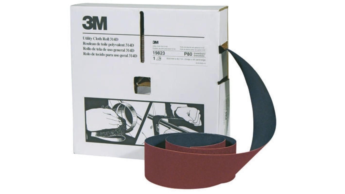 62867 3M Aluminium Oxide Very Fine Abrasive Cloth Roll, 25m x 25mm RS