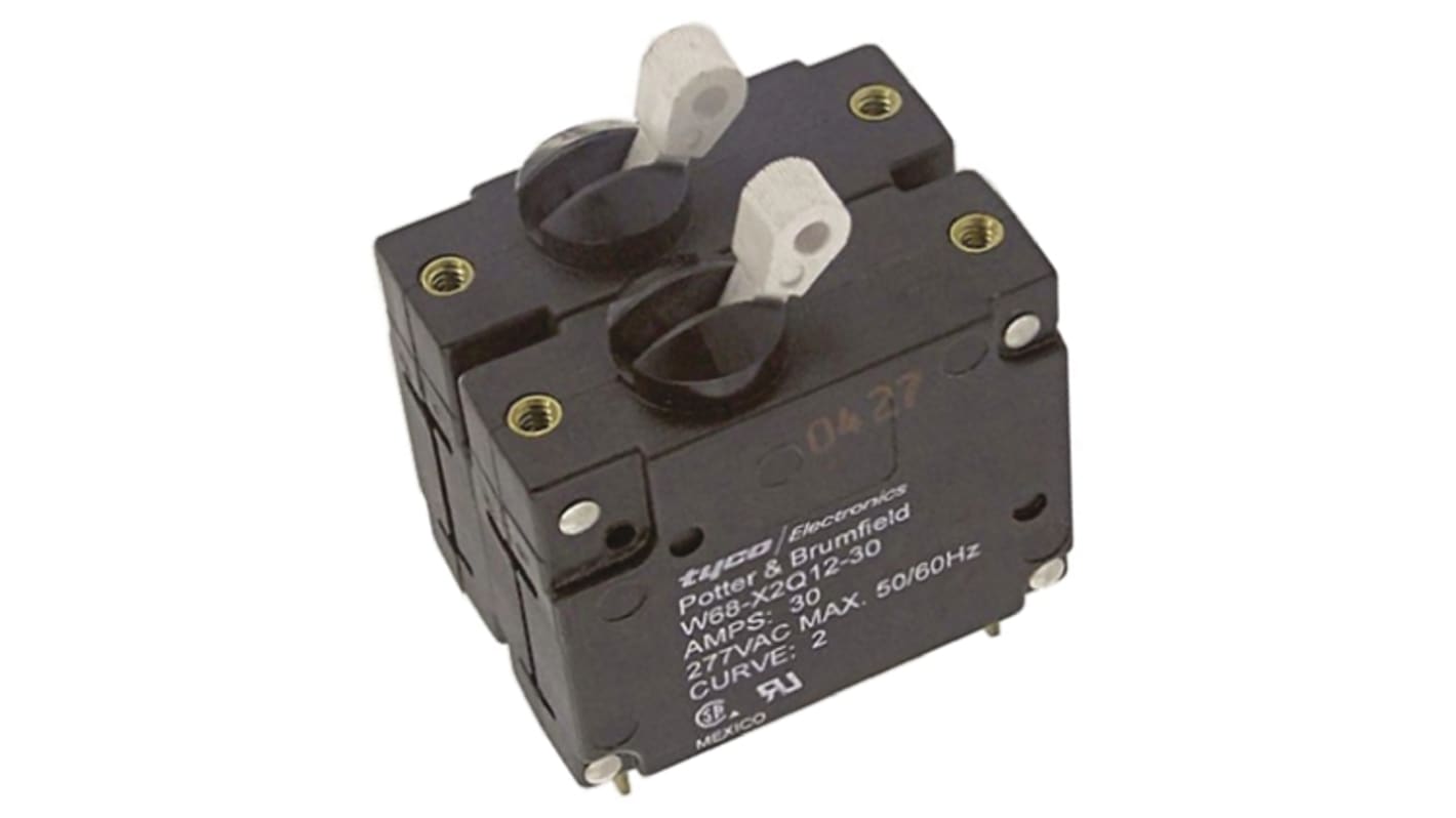 W68X2Q1230 TE Connectivity W68 2 Pole Thermal Circuit Breaker 277V ac Voltage