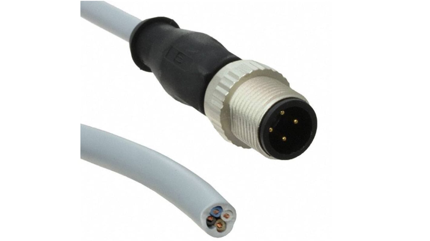 21348400484100 Cable de Harting, con. A M12 Macho, 4 con. B Sin terminación, cod.: A, long. 10m, IP67 | RS