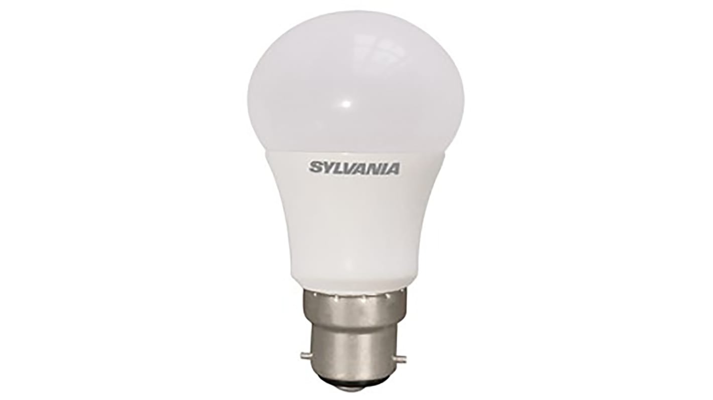 Lámparas LED GLS Sylvania 6,5 W, 470 lm, Casquillo B22, 220 → 240 V, equiv. incandescente 40W | RS
