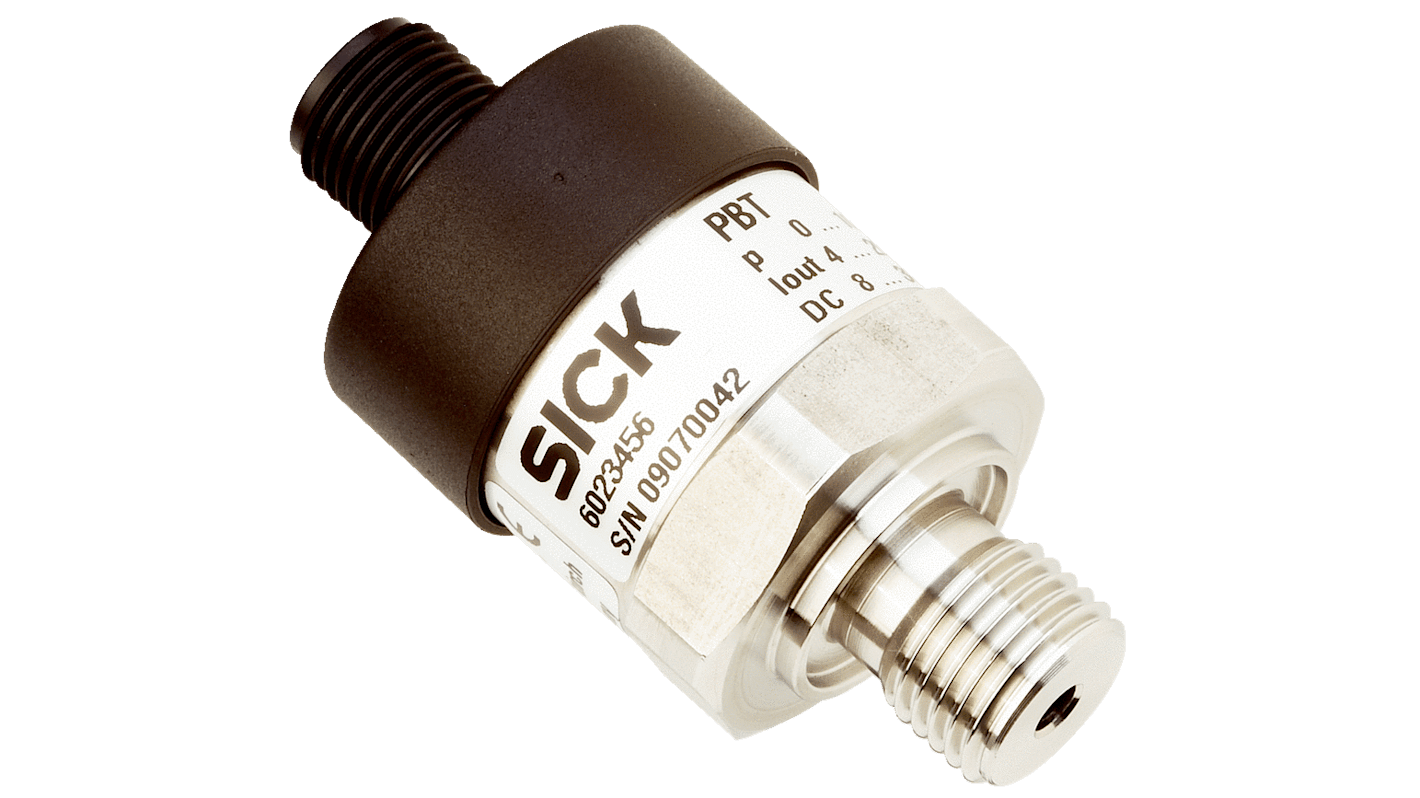 PBT-CB1X0SG1SSNAMA0Z | Sensor de de vacío Sick, -1bar → 0bar, G1/4, 8 - 30 V., salida Corriente, para Aire, fluido hidráulico, | RS