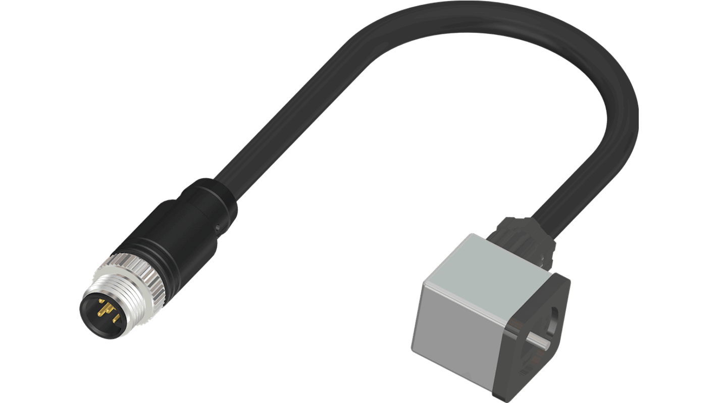 Cable de conexión RS PRO, con. A M12 Macho, 3 polos, con. B DIN 43650 forma cod.: A, 1m RS