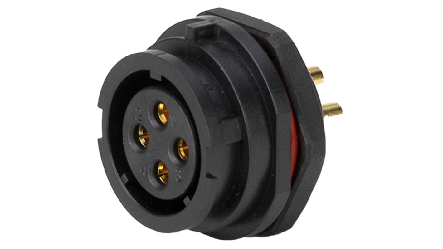 Conector RS PRO hembra de 4 hembra, en Panel, IP67 RS