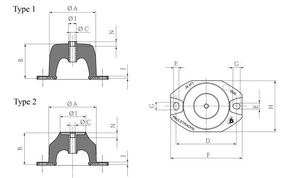 Paulstra Hutchinson Cylindrical M6 Anti Vibration Mount Female Buffer Foot Rs Components