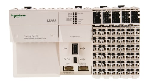 TM258LD42DT | Schneider Electric Modicon M258 PLC CPU - 26 Inputs, 16 Outputs, Digital, Ethernet Networking | RS