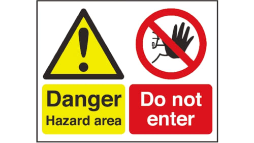Rs Pro 危険警告ラベル Danger Hazard Area Text 英語語 プラスチック 黒 赤 白 黄 サイン Rs Components