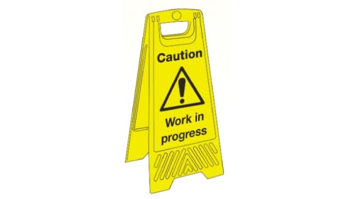 Caution Work In Progress Hazard Warning Sign English Rs Components