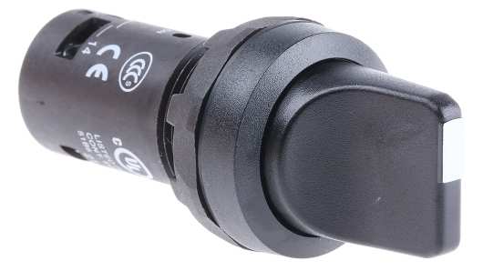 ABB Short Handle Black Selector Switch Heads elector Switch - (SPDT) 22 mm Cutout Diameter 2 Positions | 1SFA619200R1076  C2SS1-10B-11