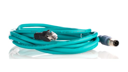 Turck M12, RJ45, 3 m Ethernet Cable, Teal Polyurethane Sheath | RSSD RJ45S 441-3M