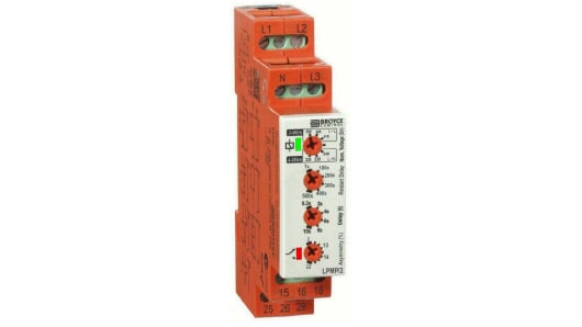 Broyce Control Phase, Voltage Monitoring Relay, 3 Phase, DPDT, 243 → 540V ac, DIN Rail | LPMP/2 400V