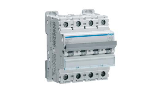 Hager NFN Miniature Circuit Breaker, 4-Pole, 16 A, Type C, 400 V AC, 10 kA Breaking Capacity | NFN416