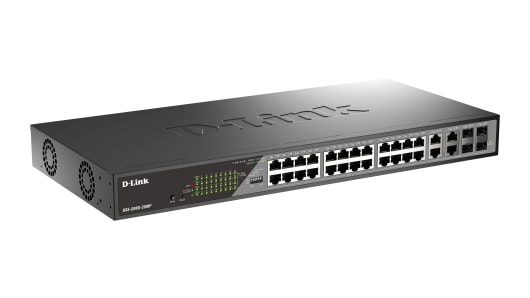 D-Link 28-Port Gigabit PoE Smart Managed Surveillance PoE Switch, Smart 28 Port Gigabit Switch With PoE UK | DSS-200G-28MP/B