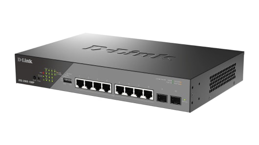 D-Link 10-Port Gigabit PoE Smart Managed Surveillance PoE Switch, Smart 10 Port Gigabit Switch With PoE EU | DSS-200G-10MP/E