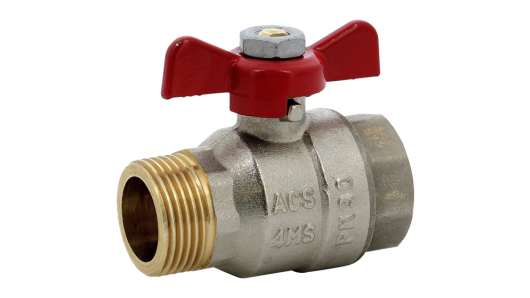 Sferaco Nickel Plated Brass Ball Valve, Ball Valve, Threaded, BSP 3/4in, 30bar Operating Pressure | 587005