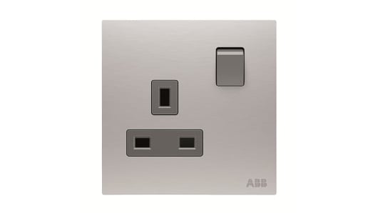 ABB AM23386-ST Silver 1 Gang Electrical Socket, 13 A | 2CLA623739N1101
