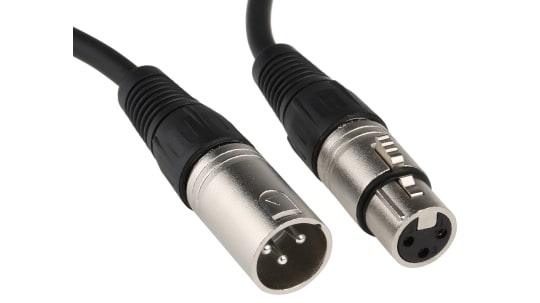 Domar Presa Elevado Cable XLR, 10m, Negro, XLR de 3 contactos, XLR de 3 contactos | RS