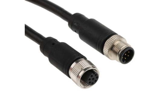 Cable de conexión RS PRO, con. A M12 8 polos, con. B M12 Macho, 8 polos, long. 2m, 30 V, 2 A, IP67 | RS