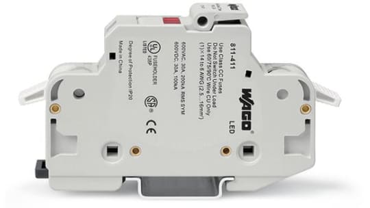 WAGO 30A Fuse Holder for 10 x 38mm Fuse, 1P, 600V ac | 811-411