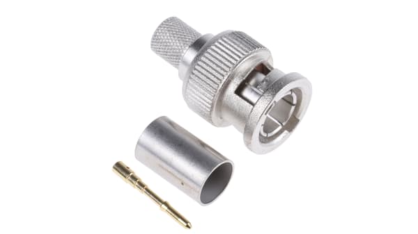 J01002a0056 Connecteur Bnc Male Droit Raccordement A Sertir 75w Montage Sur Cable Rg6 Rs Components