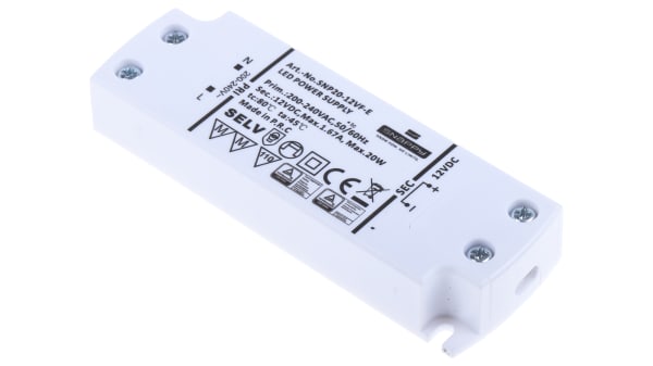 rs pro ac dc constant voltage led driver 20w 12v rs components