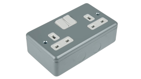 mk grey double socket