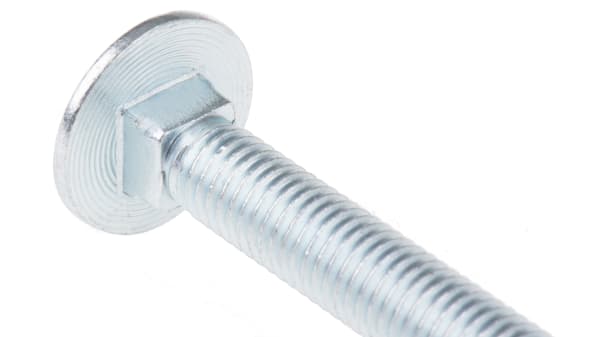 Bright Zinc Plated Steel Coach Bolt M10 X 100mm Rs Components