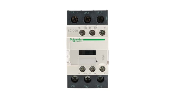 50//60 Hz 3NO 25A Fixed /& DIN Rail Mounting 220 V AC Schneider Electric TeSys D LC1D25M7 3 Pole AC Contactor
