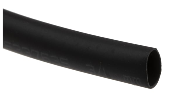 Fp301 3 8 6 Black 3m Heat Shrink Tubing Black 9 5mm Sleeve Dia X 15cm Length 2 1 Ratio Rs Components