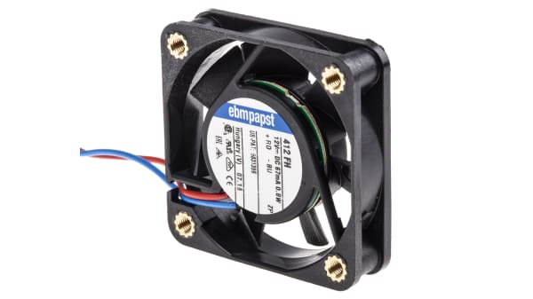 412fh Rs0 Ebm Papst 400 F Dc Axiallufter Gleitlager 12 V Dc 800mw 40 X 40 X 10mm 6000u Min 9m H Rs Components