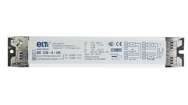 Be 236 4 Un Elt 36 W Electronic Fluorescent Lighting Ballast 110 260 V Rs Components