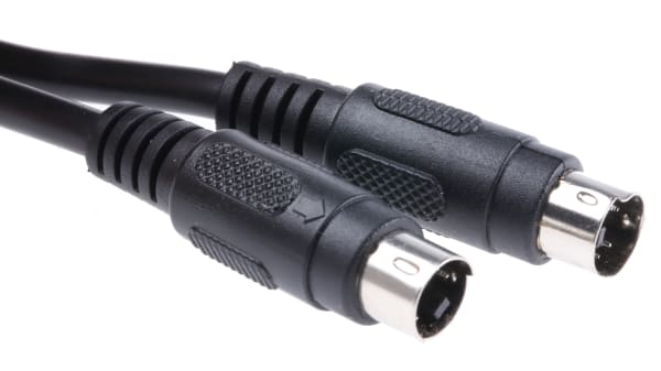 2m 4 Pin Male Mini Din To 4 Pin Male Mini Din Black Svhs Audio Video Cable Assembly Rs Components