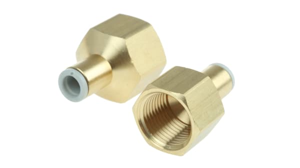 Kq2f06 03a Smc Threaded To Tube Pneumatic Fitting R 3 8 To Push In 6 Mm Kq2 Series Rs Components