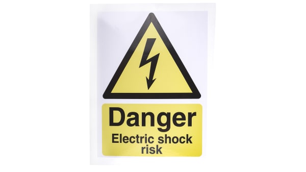 Rs Pro 危険警告ラベル Danger Electric Shock Risk 英語語 ビニール 黒 白 黄 ラベル Rs Components