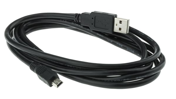 Cable Usb Usb 2 0 1 8m Negro Usb A Macho A Mini Usb Macho Tipo B Rs Components