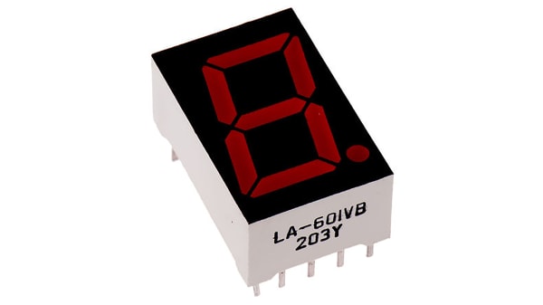 La 601vl ローム Ledディスプレイ 数字表示器 単桁 赤 文字高 14 6mm 7セグメント Rs Components