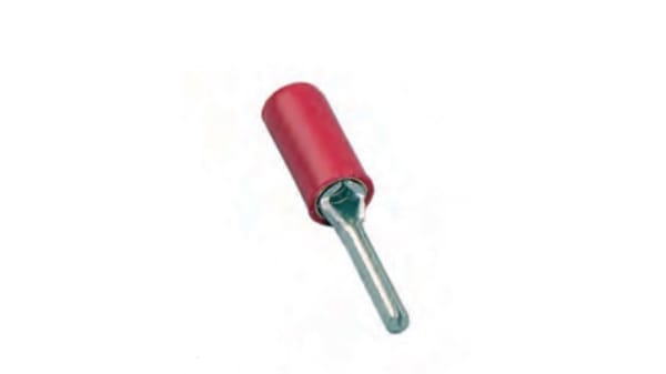 C100 512 2 Mecatraction C Insulated Tin Crimp Pin Connector 22awg To 16awg 3 6mm Pin Diameter 22 5mm Pin Length Red Rs